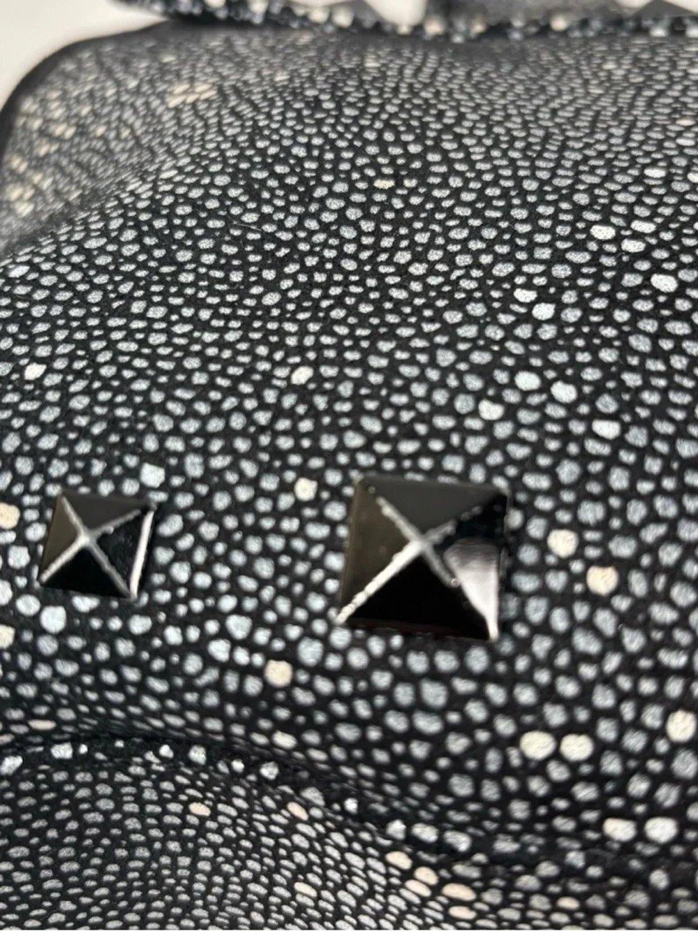 George Gina & Lucy Black White Leather Studded Handbag